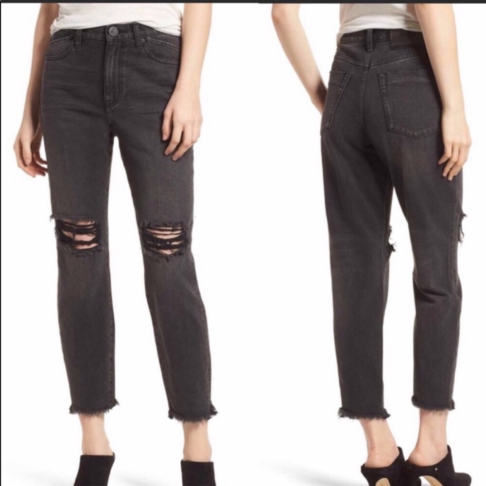 NWOT One Teaspoon faded black high waist mom jeans